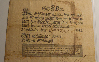 Ruotsi 1848 8 Skilling Banco