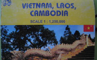 Kartta Vietnam Laos Cambodia - käytetty