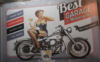 Peltikyltti Best Garage. Harley-Davidson Panhead