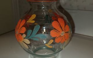 Pieni lasimaljakko maalatut kukat , Kauklahden lasi