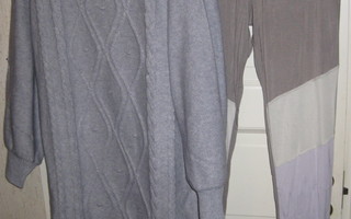 Neule+paita+leggins XL (POLALuhtaH) =harmaa paketti