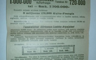 Tanskan Siirtomaa-Luokka-Arpajaiset, esite, 1920 - 1940-l