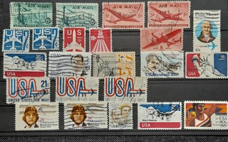 USA AIR MAIL postimerkkisetti,23kpl