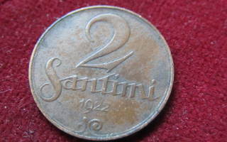 2 santimi 1922 Latvia