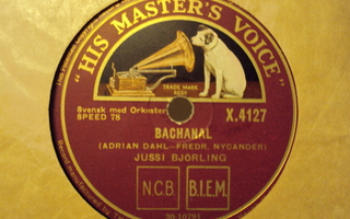 78 rpm JUSSI BJÖRLING: Bachanal/Brinnande gula flod