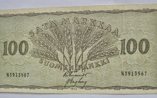100 mk 1955 HYVÄ