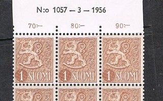 1955  M54 1mk nro-6lo ++ 1057-3-1956