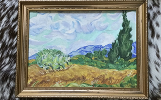 Upea V. van Gogh Vehnäpelto sypressien kanssa -toisinto