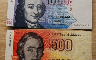 1500 mk  Suomen pankki 1986, Chydenius,  Lönnrot