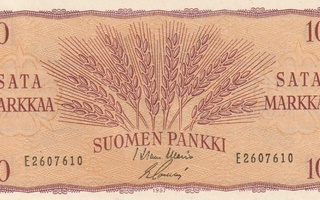 Suomi  100 markkaa 1957  E2607610  kl. 9