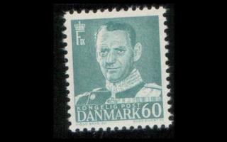 Tanska 316 ** Frederik IX 60 öre sinivihreä (1948)