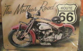 Peltikyltti moottoripyörä Indian. The Mother Road. Route 66