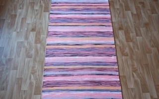 Värikäs puuvillamatto 263x73cm