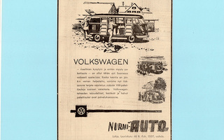 Volkswagen pakettiauto - vanha lehtimainos A4 laminoitu