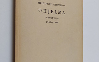 Helsingin yliopiston ohjelma lukuvuonna 1963-1964