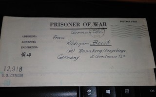 USA - Saksa Vankipostia 1945 PK450/14