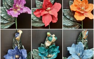 Koristekukkia magnolia viisi väriä eri määriä