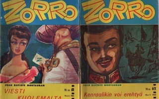 Zorro nrot 41 - 62 ,71, 15 kpl  (ei 45,46,49,53,55,56,59,61)