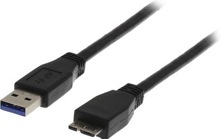 Deltaco USB 3.0 kaapeli A uros - Micro-B uros, 3m *UUSI*
