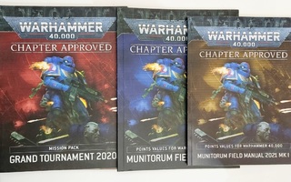 3kpl Warhammer 40.000 Chapter Approved kirjaa