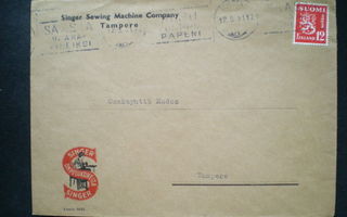 Vanha firmakuori - SINGER ompelukoneita v. 1951