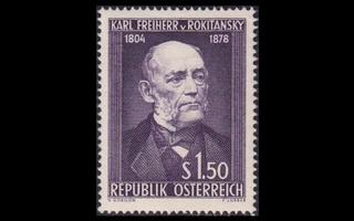 Itävalta 997 ** Patologi Karl Freiherr von Rokitansky (1954