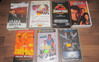 VHS-video kasetteja - kappaleittain tai koko kasa