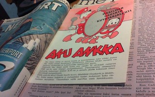 Me Naiset 45/1964: Aku Ankka mainoskortti, Hannu Salama