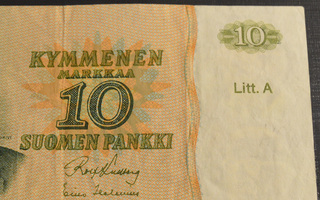 10 Markkaa 1980 Litt A VÄRIVIRHEELLINEN