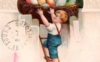 LAPSET / Poika tikkailla, munista täysi pesä. 1900-l.