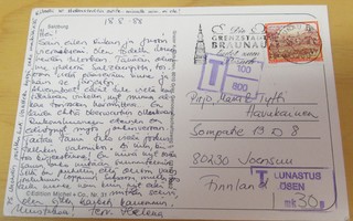 Lunastettava postikortti Itävallasta Suomeen