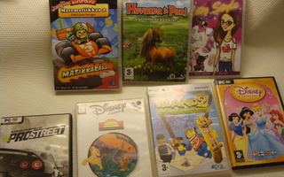 7 PC CD-rom peliä  tietokoneelle  lapsille