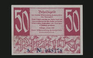 Saksa 50 Pfennig 1947 Württemberg-Hohenzollern