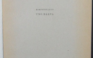 Uno Harva: Helan huutaminen, SKS 1943.