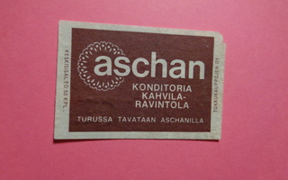 TT-etiketti Aschan konditoria kahvila-ravintola, Turku