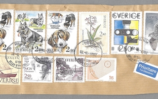Ruotsi leikkeellä useampi postimerkki leim. Stockholm 2007