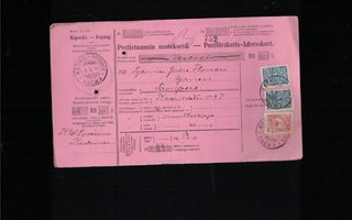 Kaskö - Kaskinen, Postietuannin osotekortti 1916