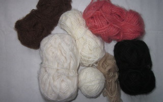 Mohair-lankoja noin 100 gr