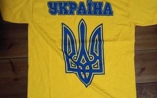 UKRAINA vaakuna - keltainen T-paita S