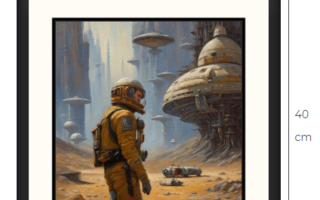 Uusi Science Fiction taulu 40 cm x 40 cm kehyksineen