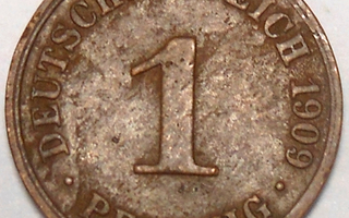 Saksa. 1 pfennig 1909A.