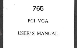 S3 765 PCI VGA - Users Manual