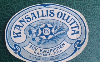 Kansallis olutta Hämeenlinna etiketti