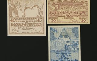 Itävalta Notgeld 10, 30, 60 Heller, Waidhofen 1920