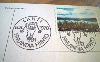 Postikortti Finlandia Hiihto Lahti 1978 erikoisleimalla