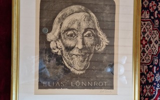 Elias Lönnrot Matti vVsanti 40 x 32 cm hienot kehykset