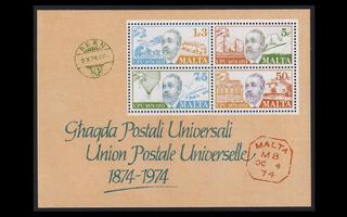 Malta 497-500BL4 ** UPU 100v (1974)