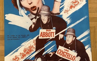 Vanha elokuvajuliste: Abbott & Costello poliiseina