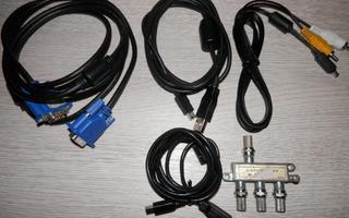 Kaapeleita ja antenniliitin adapteri