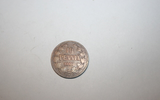 10 penniä 1867.